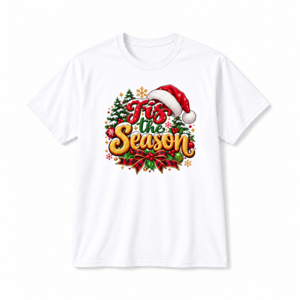 Festive “Tis the Season” T-Shirt Mockup Tis' The Season Festive T-Shirt