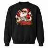 scp-jolly-black-tag-free Jolly Vibes Santa Christmas design on a black crewneck sweatshirt
