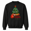 scp-tree-black-tag-free Merry Christmas Tree and Gifts Crewneck Sweatshirt in black