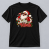 Jolly Vibes Santa — Black T-Shirt Jolly Vibes Santa design with a 10-inch-wide chest print on a black T-shirt
