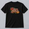 Rustic Merry Christmas Lantern — black T-Shirt Rustic Merry Christmas Lantern design with a 10-inch-wide chest print on a black T-shirt
