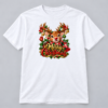 Festive Reindeer Merry Christmas — white T-Shirt Festive Reindeer Merry Christmas design with a 10-inch-wide chest print on a white T-shirt