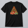 Sleigh All Day Christmas Tree — Black T-Shirt Sleigh All Day Christmas Tree design with a 10-inch-wide chest print on a black T-shirt